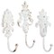 Farmlyn Creek Decorative Hooks - 6.5 in, White Cast Iron, Set of 3 - Farmhouse & French Bathroom Decor - Vintage White Hooks for Hanging Towels & Coats